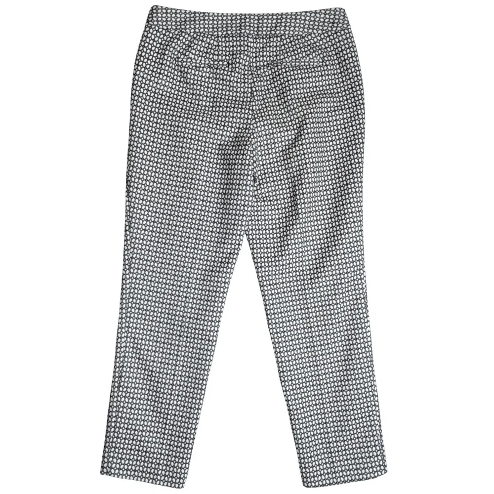 Talbots Chatham Ankle Women's Black White‎ Geometric Pants Size 4P